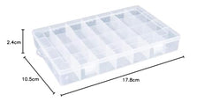 RKPM 15/24 Grid Cells Multipurpose Clear Transparent Plastic Storage Box With Removable Dividers- Combo 2 Pcs (1+1), Rectangular