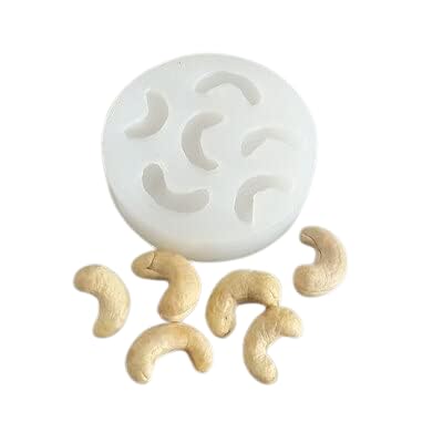 RKPM HOMES Dryfruit Chocolate Fondant Mold I 3D Nut Shape Silicone Candy Mould I for DIY Handmade Cake Décor Aroma Beads Polymer Clay Cookies Dessert Gummy Muffin Soap Resin Candle Art Crafts (Cashew)