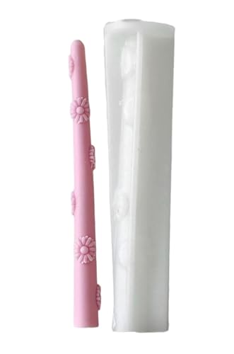 RKPM HOMES Candle Stick Mold I 3D Long Rod Pillar Silicone Epoxy Mould I for DIY Handmade Ornament Cake Décor Aromatherapy Soy Wax Resin Art Craft Making Home Table Decoration (Daisy)