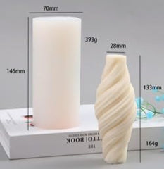 RKPM HOMES Spiral Column Candle Mold I 3D Geometric Striped Pillar Silicone Epoxy Mould I for DIY Handmade Ornament, Cake Décor, Aromatherapy, Soap, Resin Art Craft Making, Home Decoration (Big)