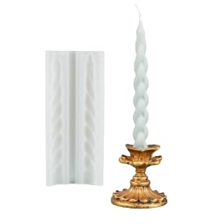 RKPM HOMES Candle Stick Mold I 3D Spiral Long Cylinder Silicone Epoxy Mould I for DIY Handmade Ornament, Cake Décor, Aromatherapy, Soap, Soy Wax, Resin Art Craft Making, Home Decoration (RK-0494)