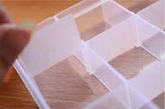 RKPM 15/24 Grid Cells Multipurpose Clear Transparent Plastic Storage Box With Removable Dividers- Combo 2 Pcs (1+1), Rectangular
