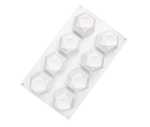 RKPM HOMES Diamond Candle Shape Cake Mold | Fondant Silicone 3D Candy Molds | Handmade Candles | Mould for Mousse Dessert Cake DIY Decorating Art Crafts | for Chocolate and Cake Decoration (8 Cavity)
