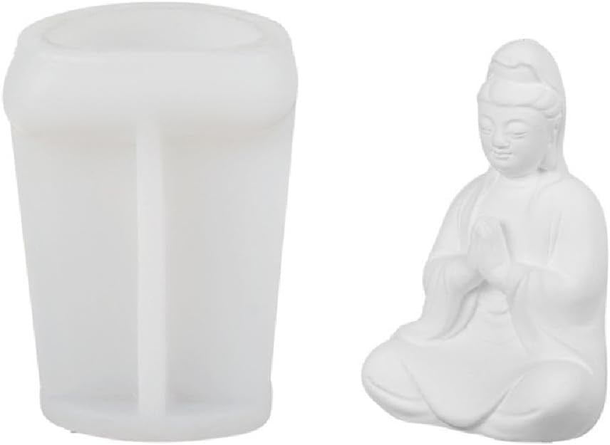 RKPM HOMES Lord Buddha Shape Candle Molds I 3D Fondant Pillar Silicone Wax Mould I for Handmade Ornament Aromatherapy Plaster, Soap, Clay, Resin Epoxy Casting, Art Craft Making Home Party Decoration