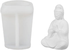 RKPM HOMES Lord Buddha Shape Candle Molds I 3D Fondant Pillar Silicone Wax Mould I for Handmade Ornament Aromatherapy Plaster, Soap, Clay, Resin Epoxy Casting, Art Craft Making Home Party Decoration