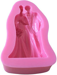 Silicone Fondant Mold Chocolate Candy Gumpaste Sugarcraft Cake Decorating Tools Paper Clay Mold (Bride and Groom Fondant) Size