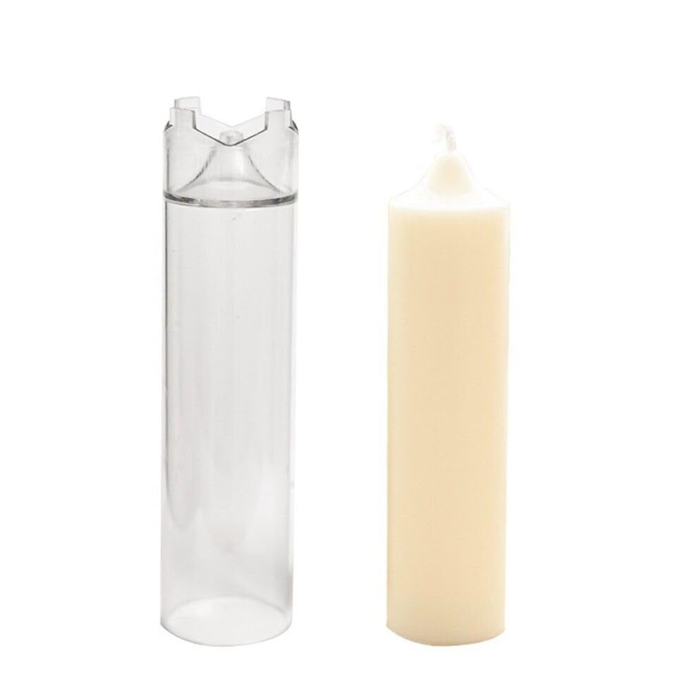 RKPM HOMES Church Top Long Pole Pillar Candle Mold I Long Rod Cylinder Acrylic Candlestick Wax Mould I for DIY Handmade Cake Décor Aromatherapy Candles Making Home Wedding Party Decoration - 3.8X15 CM
