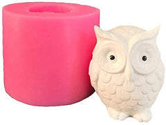 3D Candle Mold, Cylindrical Flower Silicone Mold, Used to Make Beeswax Candles, Soap, Bathroom Bombs, Crayons, Handmade Soap. (3D OWL Shape)