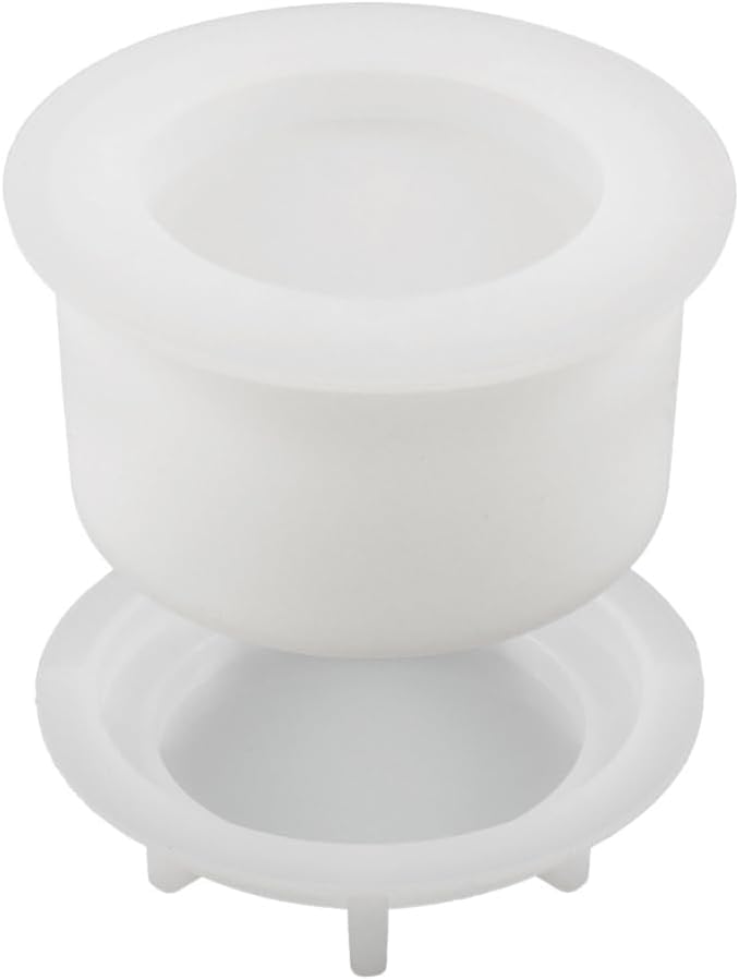 RKPM HOMES Candles Holders Resin Mold I Concrete Silicone Epoxy Casting Mould with Lid I for DIY Handmade Necklace Art Crafts Jewelry Storage Box Ring Trinket Container Home Decorations (Round)