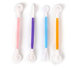 RKPM HOMES 4 in 1 Fondant Decoration Tools | Plastic Carving Set | Cake Engraving Cutting Pens Cream Pastry Modelling Tools | Carving Knife/Shaping Knife | Stick Both Side Shaped | Cake Decorating Kit