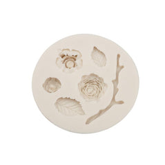 RKPM HOMES Rose Leaf Stick Shape Chocolate Mold I 3D Fondant Round Flower Leaves Candy Mould I Tray for DIY Homemade Cake Décor Cupcake Topper Donut Polymer Clay Soap Resin Art Crafts (Small)