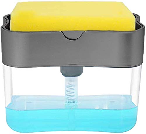 RKPM HOMES Soap Dispenser, Sponge Holder Sink Dish Washing Soap Dispenser