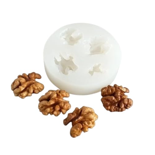 RKPM HOMES Dryfruit Chocolate Fondant Mold I 3D Nut Shape Silicone Candy Mould I for DIY Handmade Cake Décor Aroma Beads Polymer Clay Cookies Dessert Gummy Muffin Soap Resin Candle Art Crafts (Walnut)