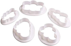 RKPM HOMES 5-Pieces DIY Cake Plunger Cutter Molds Sugarcraft Cake Decorating, Cloud Shape Cutter