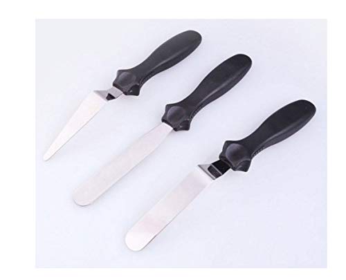 RKPM 3-in-1 Multi-Function Stainless Steel Cake Knife Set, 3-Pieces, Black - Red/Silver