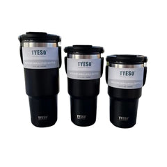 RKPM HOMES Insulated Coffee Mug with Lid & Handle I Double Wall Stainless Steel Vacuum Thermos I Hot & Cold Beverages I Cup with Splash Proof Sliding Lid for Office, Home, Travel - 900ml (Black) 1Pcs