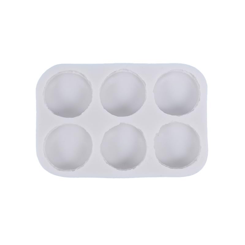 RKPM HOMES Macaron Mold I 3D Fondant Hamburger Round Silicone Baking Mould Tray I for Handmade DIY Jelly Mousse Cake Dessert Candy Gum Paste Pastry Polymer Clay Muffin Cupcake Décor Tools - 6 Cavity