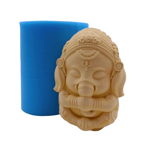 RKPM HOMES Ganesh Shape Candle Molds I 3D Fondant Ganesha Silicone Plaster Epoxy Mould I for DIY Handmade Chocolate, Cake Décor, Aromatherapy, Soap, Resin Art Craft Making, Home Party Decoration