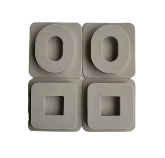 RKPM HOMES Aromatherapy Pendant Wax Mold I Oval & Square Shape Fondant Silicone Mould with Hanging Hole I Dried Flowers Resin Soap Clay Craft Jewelry Making Molds DIY Bookmark Necklace - Grey, 4Cavity