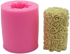 RKPM HOMES Cylinder Rose Flower Candle Mold I Fondant Silicone Scented Wax Mould I Succulent Molds | Handmade Candles Making | for Mousse Dessert Soap Cake DIY Decorating