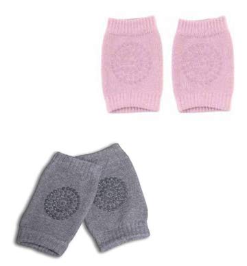RKPM HOMES Baby Knee Pads - Crawling Knee Pads for Baby Infant Toddler - Unisex Grey & Pink Pair
