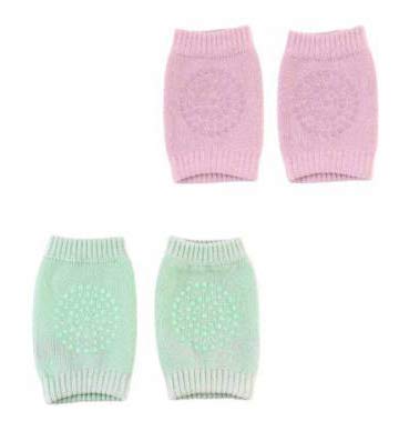 RKPM HOMES Baby Knee Pads - Crawling Knee Pads for Baby Infant Toddler - Unisex Pink & Green Pair
