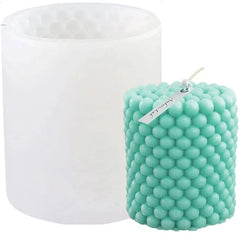 RKPM HOMES Pillar Shape Candle Molds | 3D Fondant Silicone Cube Bubble Geometric Ball Wax Mould | Handmade Candles Making | Moulds for Mousse Dessert Soap Cake DIY Decorating Art Crafts - 1 Cavity