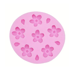 RKPM HOMES Flower and Leaf Cake Mould I 3D Fondant Silicone Chocolate Mold I for DIY Sugarcraft Cake Decoration, Cupcake Topper, Polymer Clay, Candy, Cookies, Soap Wax Making Crafting - 6 Cavity