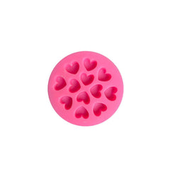 RKPM HOMES Round Fondant Mold I 3D Mini Love Heart Shape Silicone Baking Mould I for Handmade DIY Jelly Cakes Dessert Candy Chocolate Pastry Polymer Soap Resin Candle Muffin Cupcake Décor – 12 Cavity