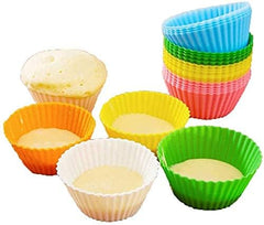 RKPM HOMES Paper Cake Cup Liners | Silicone Baking Cups | Muffin Cupcake Cases | Microwave or Oven Tray Safe | for Handmade Soap, Biscuit, Chocolate, Muffins, Jelly (Round Shape, 12 Pcs)