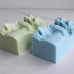 RKPM HOMES Body Shape Candle Molds I 3D Half Face David Head Abstract Sculpture Statue Mould I for DIY Handmade Ornament Aromatherapy Clay Resin Casting Art Craft Making Soap Home Party Decoration (A)