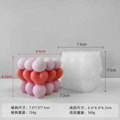 RKPM HOMES Candle Mold I 3D Fondant Rubik Cube Silicone Wax Epoxy Mould I Succulent Molds for DIY Handmade Chocolate, Cake Décor, Aromatherapy, Soap Resin Art Craft Home Decoration (Ball Love Rubik)