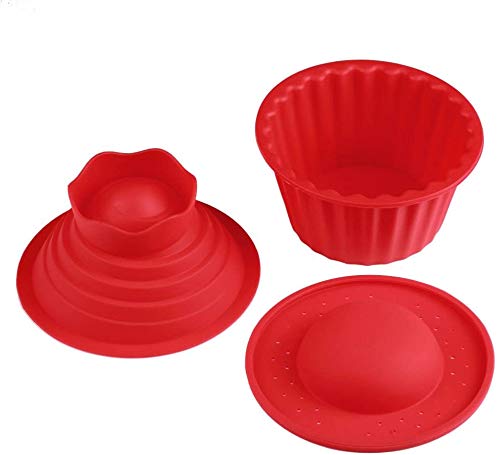 RKPM HOMES 3 Pack Giant Big Silicone Cupcake Cake Mould Top Cupcake Bake Set Baking Mold