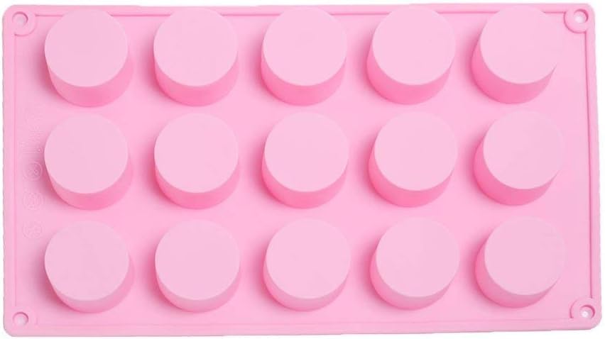 RKPM HOMES Mini Round Shape Chocolate Mould Tray I 3D Fondant Cylinder Column Silicone Candy Mold I for Handmade DIY Jelly, Cakes Dessert, Pastry, Muffin Cookies, Cupcake, Decoration Tools – 15 Cavity
