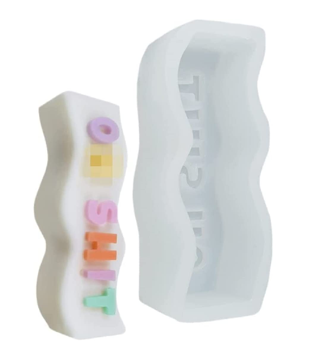 RKPM HOMES Alphabet Letter Pillar Resin Mold I 3D Words Silicone Epoxy Mould I for Candle Making DIY Handmade Ornament Chocolate, Cake Décor, Aromatherapy, Soap, Polymer Clay Art Craft (OH Shit)