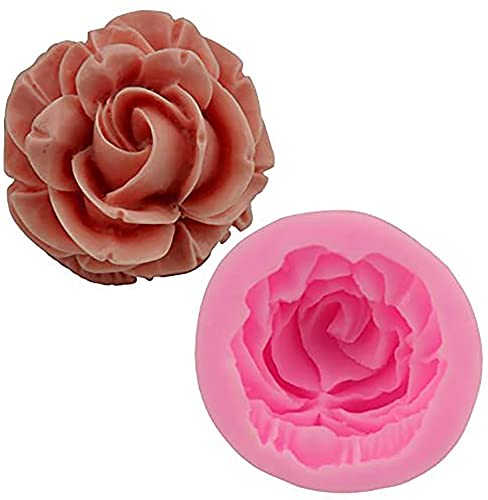 RKPM HOMES 3D Sweet Rose FlowerSi;Icone Mold Love Heart Shape Mold DIY Fondant Sugar Pudding Soap Candle Mould Size : 4.5 X 4.5 X 2 CM