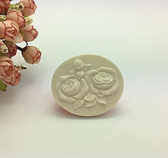 RKPM HOMES Love Rose Flower Delicate Floral Round Silicone Soap Molds, Craft Art Silicone Soap Mold, 3D Baking Molds for Cupcake (Round Love Rose)