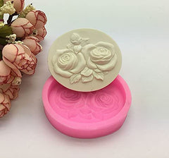 RKPM HOMES Love Rose Flower Delicate Floral Round Silicone Soap Molds, Craft Art Silicone Soap Mold, 3D Baking Molds for Cupcake (Round Love Rose)