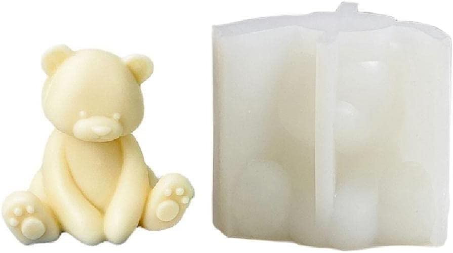 RKPM HOMES Fat Sitting Bear Shape Candle Mold I 3D Fondant Cute Cartoon Silicone Epoxy Casting Mould I for DIY Handmade Ornament Chocolate Cake Décor Aromatherapy Soap Resin Art Craft Home Decoration
