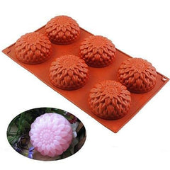 RKPM HOMES Sunflower Shape Chocolate Mould | 3D DIY Fondant Silicone Mousse Candy Mold | for Cake Chocolate Candy Ice Jelly Soap | Cake Baking Moulds | Bakeware Molds | Multicolor - 6 Cavity