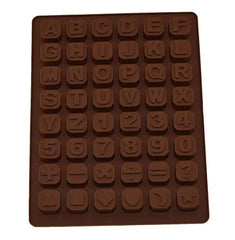 RKPM HOMES Silicone Chocolate Mold Candy Mold Jelly Ice Cube Tray Muffin Sugar Craft Fondant Mold Mould Cake Decorating Tools (48 Cavity Alpha Number Symbol Mold)