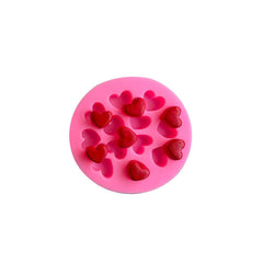 RKPM HOMES Round Fondant Mold I 3D Mini Love Heart Shape Silicone Baking Mould I for Handmade DIY Jelly Cakes Dessert Candy Chocolate Pastry Polymer Soap Resin Candle Muffin Cupcake Décor – 12 Cavity