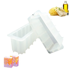 RKPM HOMES Soaps Molds I Silicone Rectangular Loaf Mould I Handmade Sharp Edges Soap Making Forms I 3D Swirl Making Mould for Cake Chocolate Candy Ice Jelly Brownie Dessert I White - 500ml
