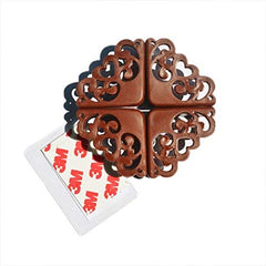 RKPM Silicone Hollow Out Style Furniture Desk Corner Protector Child Proof Corner Safety Bumpers Baby Toddler Corner Guards (8 Pcs Brown)