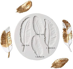 RKPM HOMES 4 Cavity 3D Feather Shape Silicone Cake Mold Chocolate Soap DIY Mold