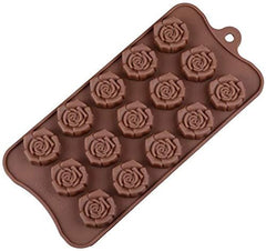 RKPM HOMES Silicone Chocolate Mold Candy Mold Jelly Ice Cube Tray Muffin Sugar Craft Fondant Mold Mould Cake Decorating Tools (Rose Shape Chocolate Mold)