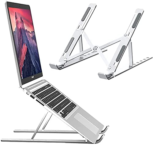 RKPM HOMES Laptop Holder Riser | 6 Angles Adjustable Aluminum Laptop Stand | Ergonomic Foldable Portable Tabletop Holders | Compatible with MacBook, Lenovo, HP, Dell, etc - up to 17 Inch (Type B)