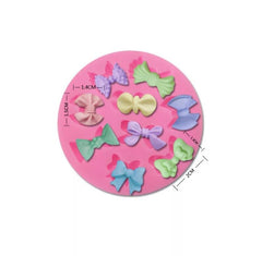 RKPM HOMES Mini Round Bow Shape Chocolate Fondant Mold I 3D Bowknot Candy Silicone Mould I for DIY Handmade Sugarcraft Cake Décor Polymer Clay Muffin Cookies Jelly Cupcake Gummy Resin Art Crafts
