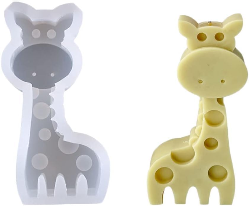 RKPM HOMES Mini Animal Shape Candle Mold I 3D Car Freshie Silicone Sculpture Mould I for DIY Handmade Aromatherapy Gypsum Soap Cake Décor, Aroma Beads Car Freshie, Resin Art Craft Making (Ziraf)