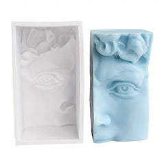RKPM HOMES Body Shape Candle Molds I 3D Half Face David Head Abstract Sculpture Statue Mould I for DIY Handmade Ornament Aromatherapy Clay Resin Casting Art Craft Making Soap Home Party Decoration (A)